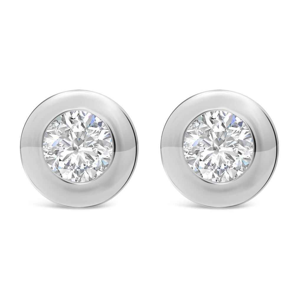 9ct White Gold Cubic Zirconia Stud Earrings