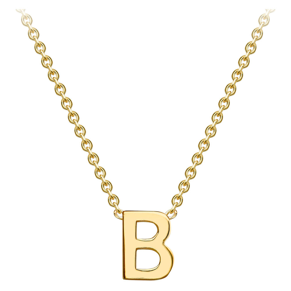 9 Carat Yellow Gold Petite Initial B Necklet image number 1
