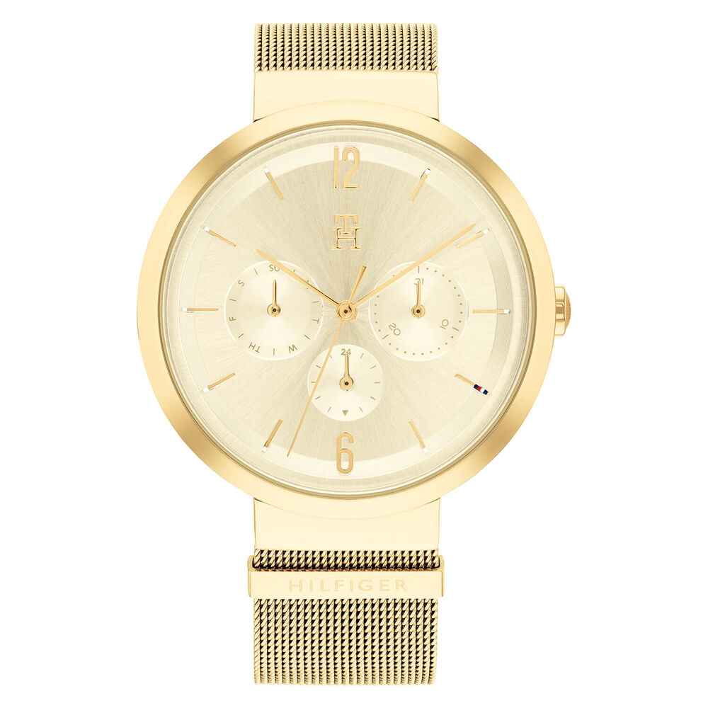 Tommy Hilfiger 40mm Champagne Dial Yellow Gold Mesh Bracelet Watch