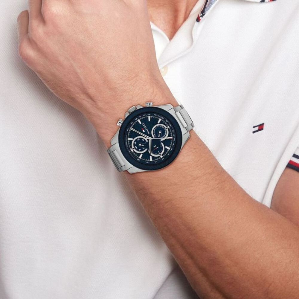 Tommy Hilfiger 46mm Blue Dial Steel Case Bracelet Watch image number 3