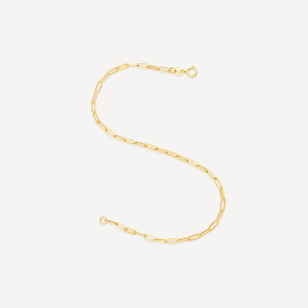 9ct Yellow Gold Small Paperlink Bracelet image number 3