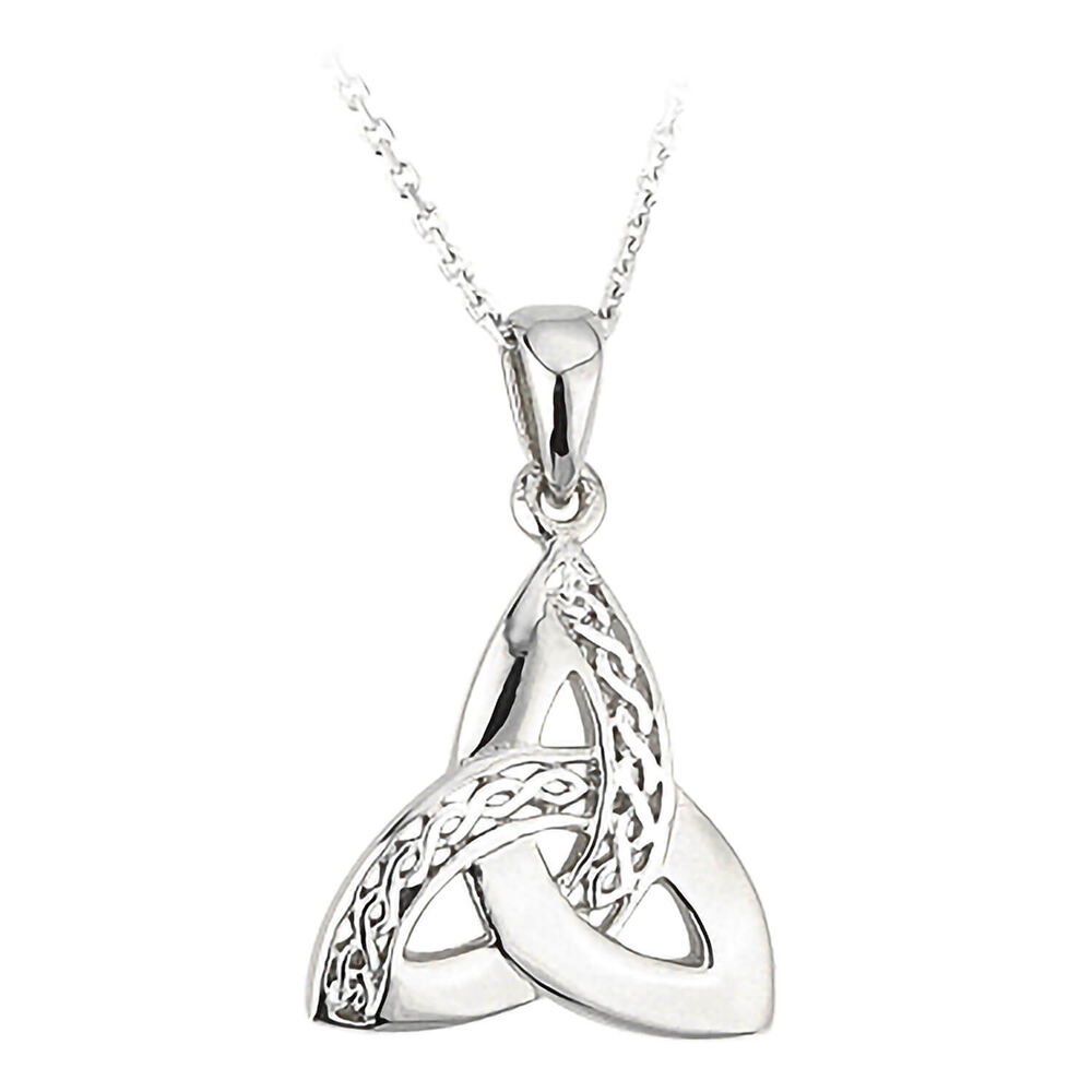 Sterling Silver Trinity Knot Woven Celtic Knot Pendant image number 0