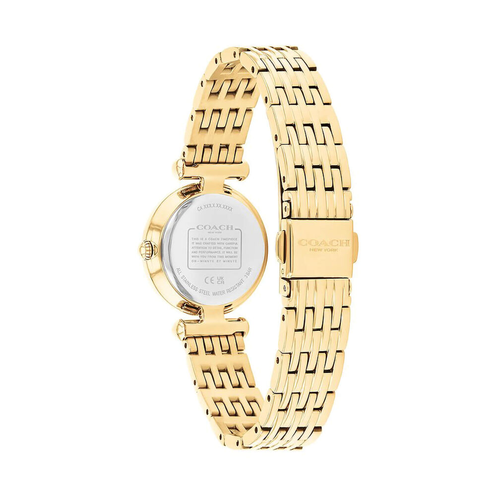 Coach Cary 26mm Mother of Pearl Dial Gold Tone Stainless Steel Watch
