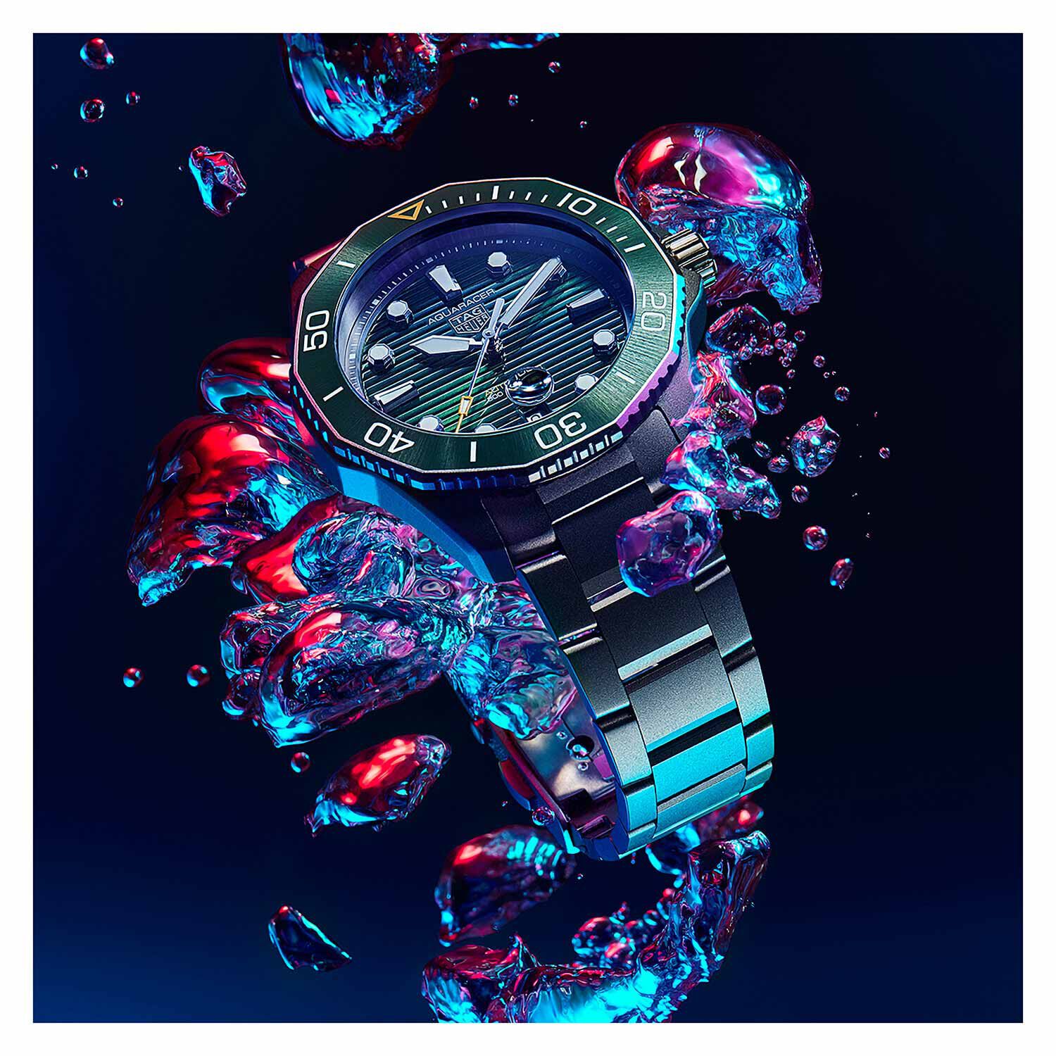 Tag heuer aquaracer deals green bezel