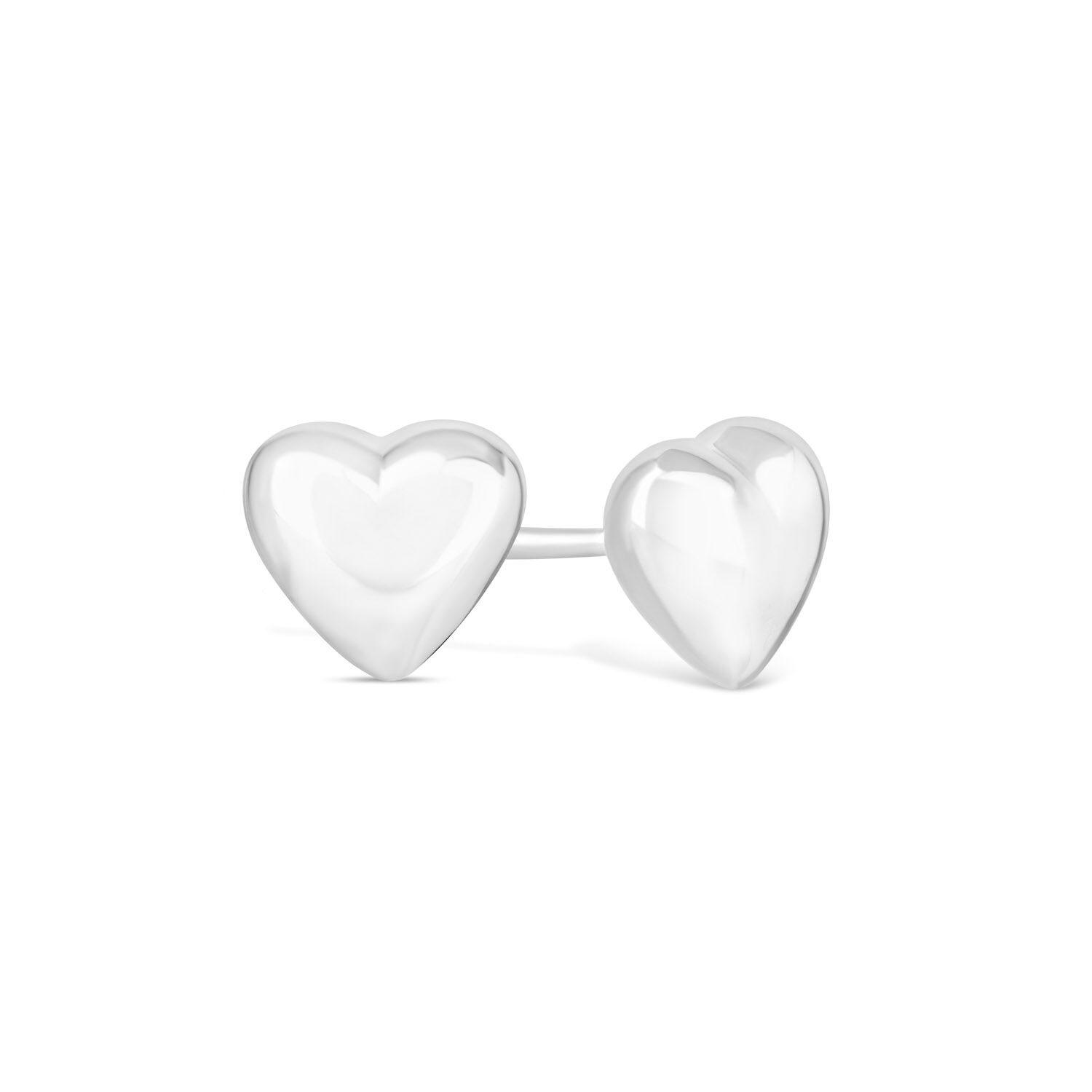 Sterling Silver Puffed Heart Stud Earrings