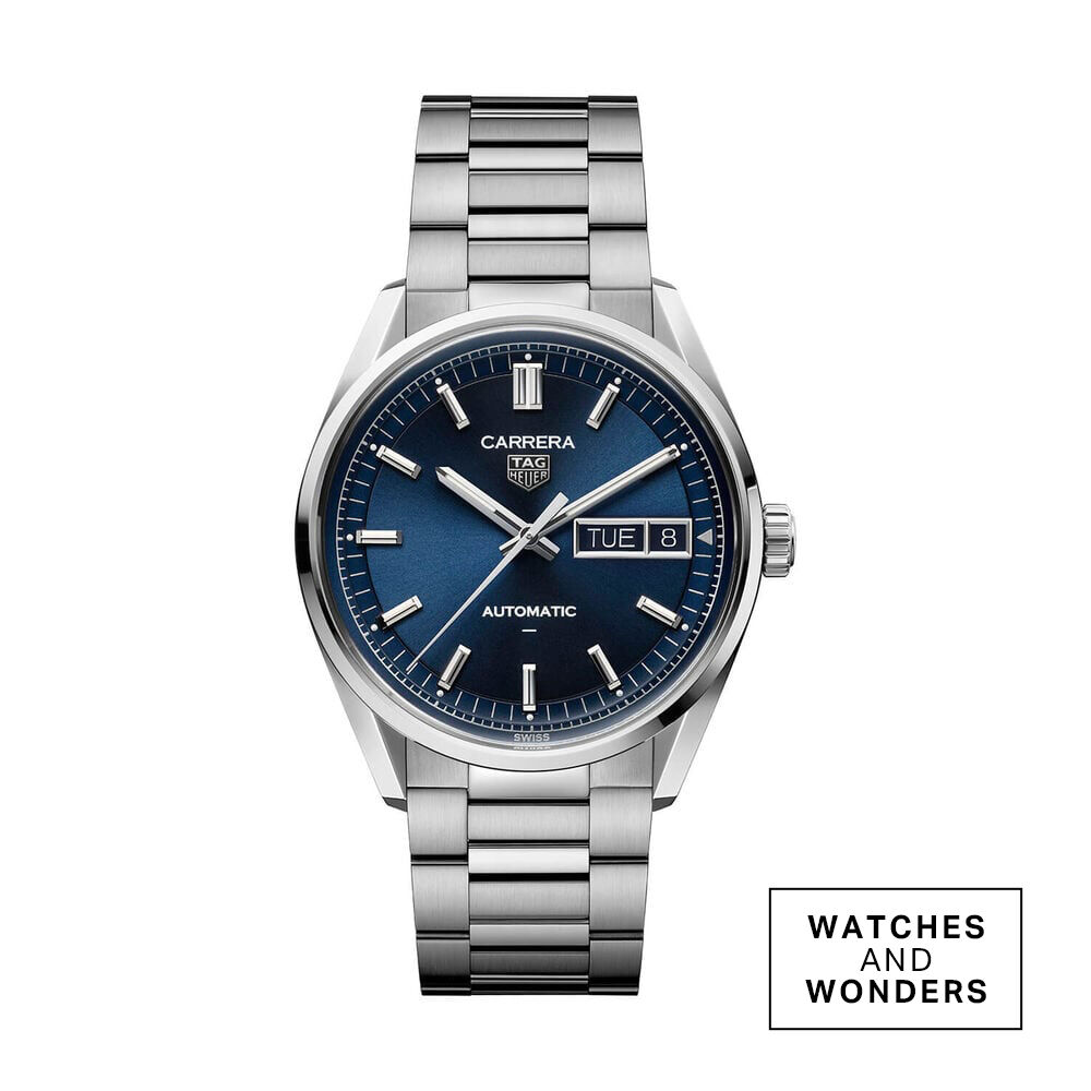 TAG Heuer Carrera Day-Date 41mm Blue Dial Stainless Steel Bracelet Watch