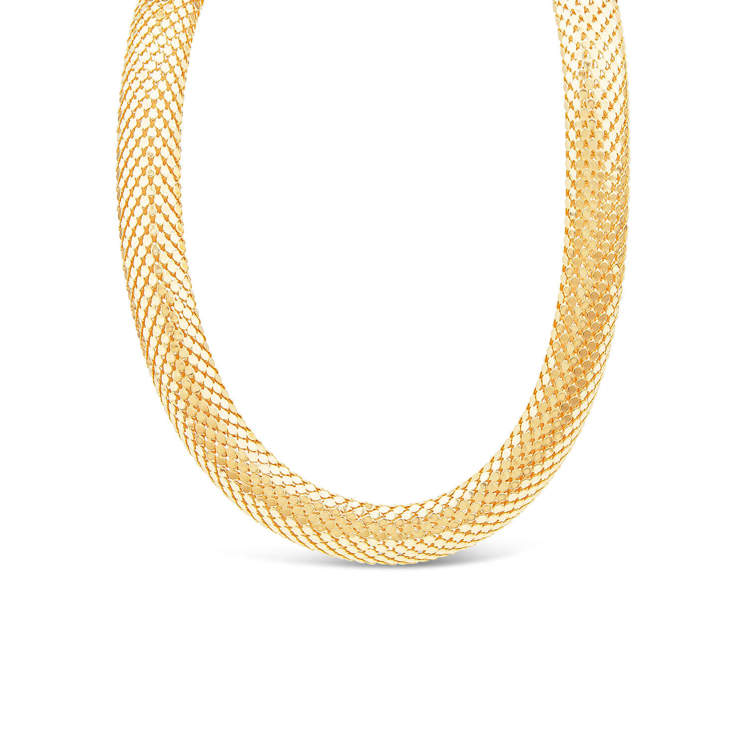 Silver Yellow Gold Plated Woven Heavy Necklace