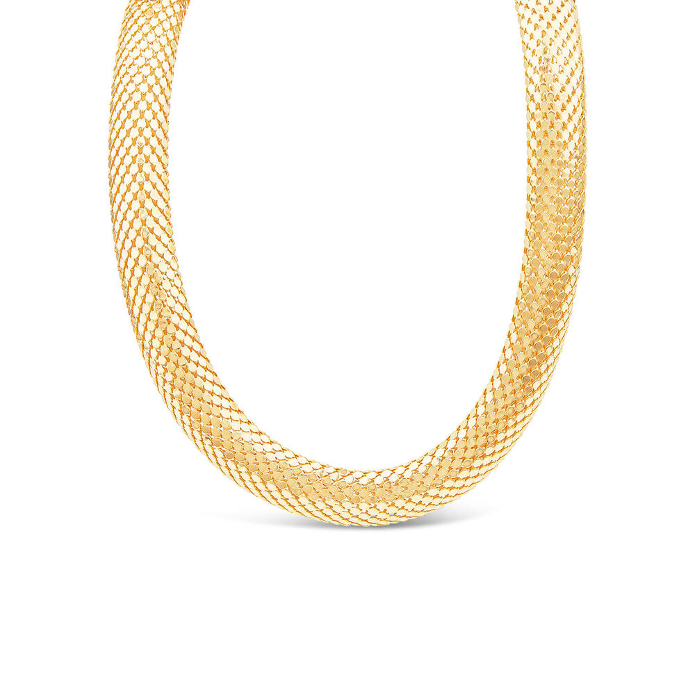Silver & Yellow Gold Plated Woven Heavy Weight Necklace image number 0