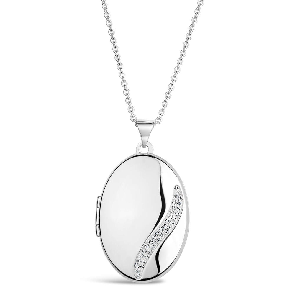 Silver cubic zirconia locket (Chain Included)