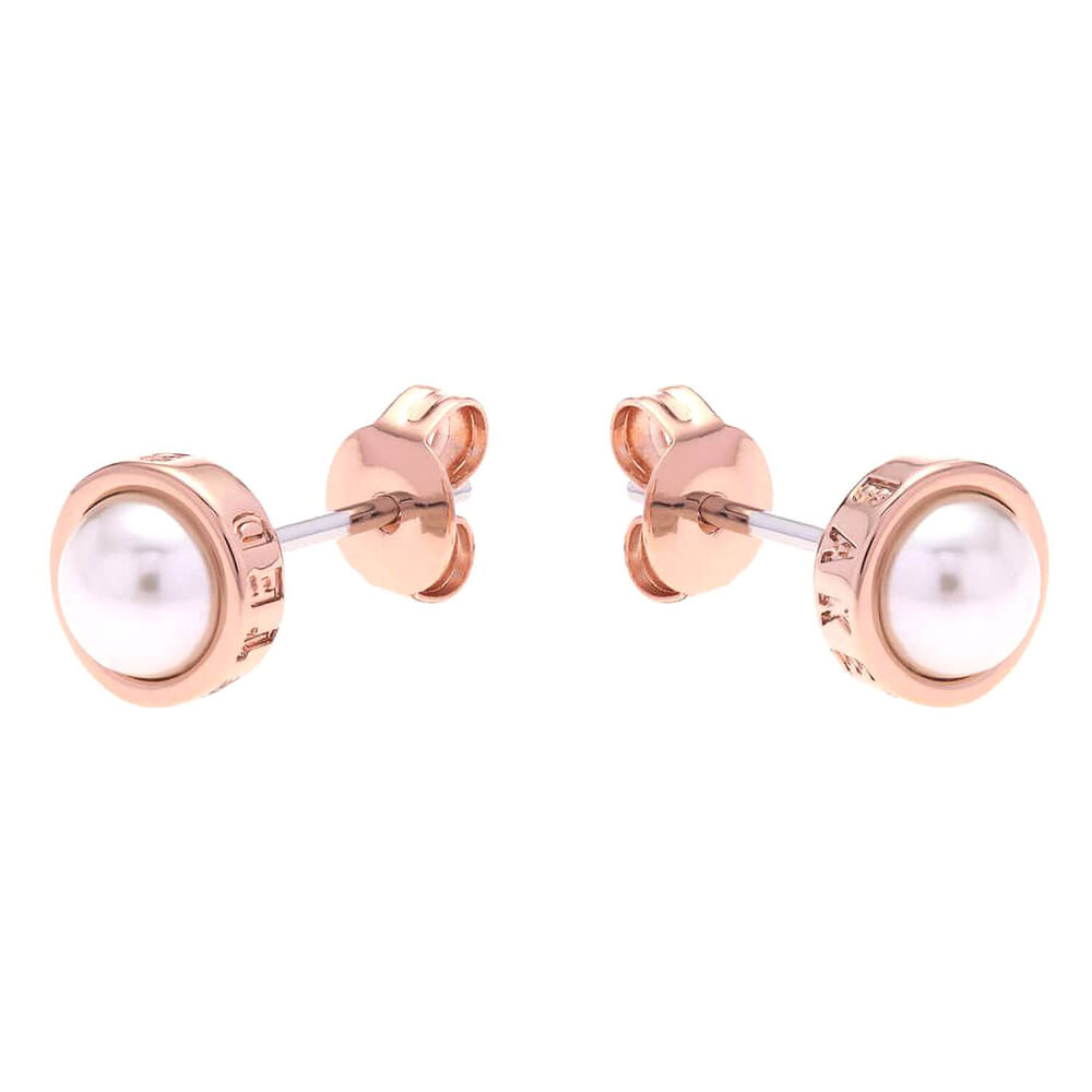 Ted Baker Sinaa Rose Gold Gold Plated Pearl Stud Earrings