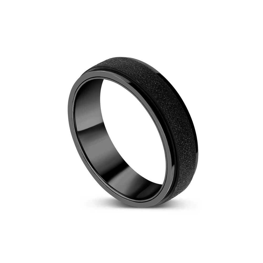 Titanium Frost Centre Polished 6mm Men's Wedding Ring image number 0