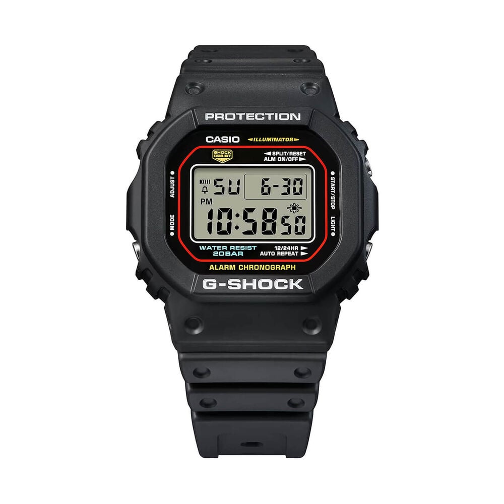 G-SHOCK 5600 Series 48.9x42.8mm Black Digital Display Resin Strap Watch