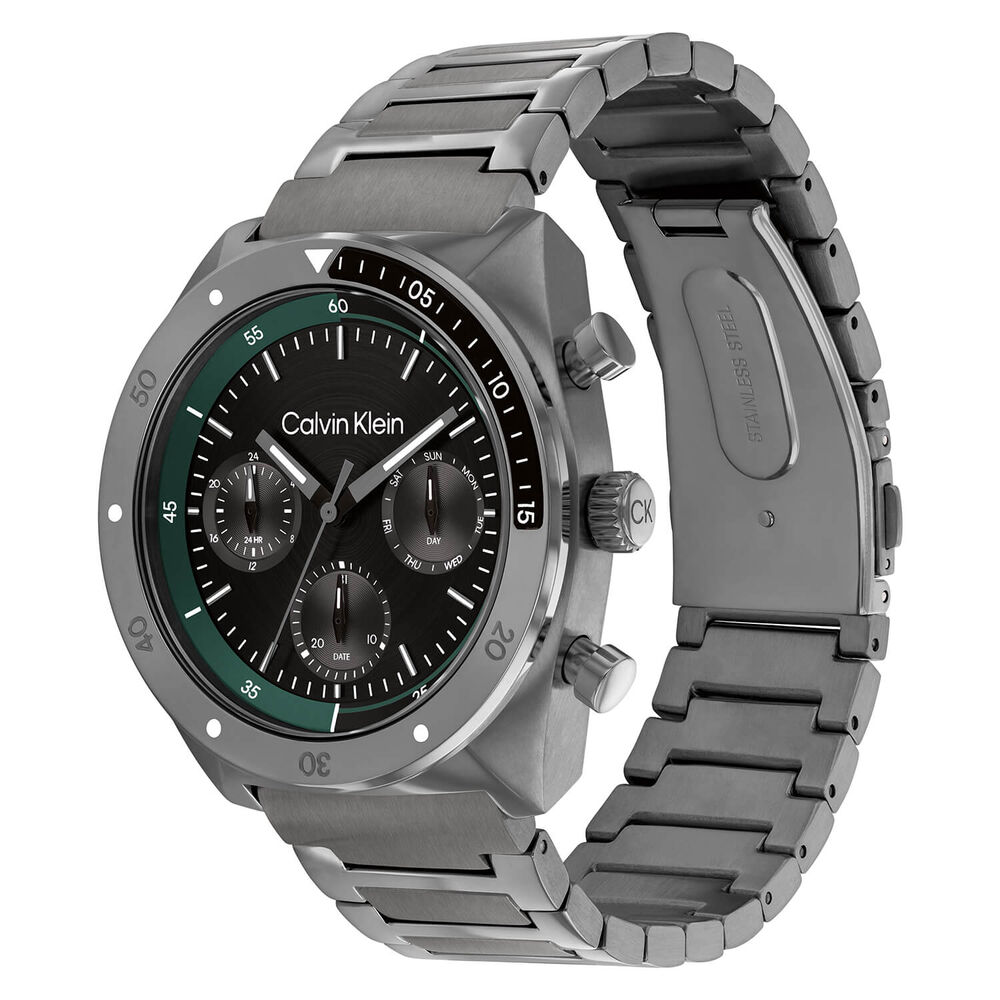 Calvin Klein CK Flex 42mm Black Dial Grey Stainless Steel Bracelet Watch