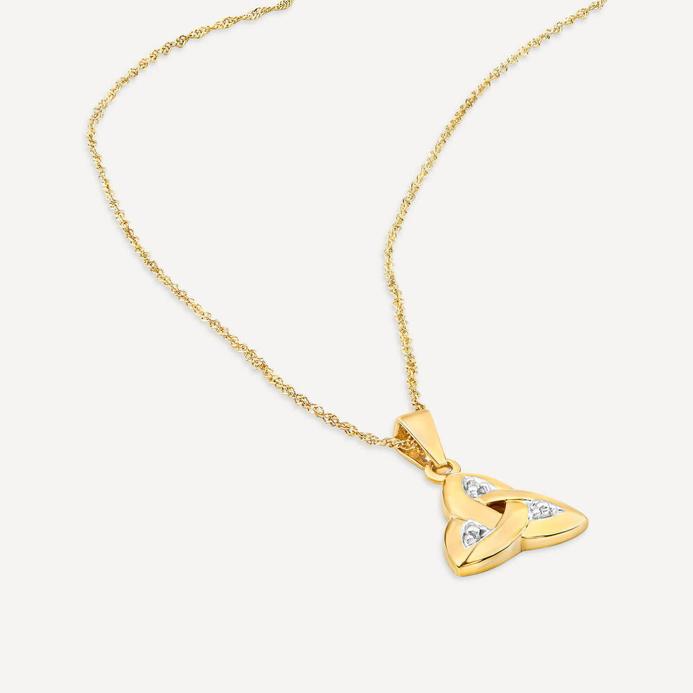 10ct Yellow Gold Cubic Zirconia Trinity Knot Pendant image number 3
