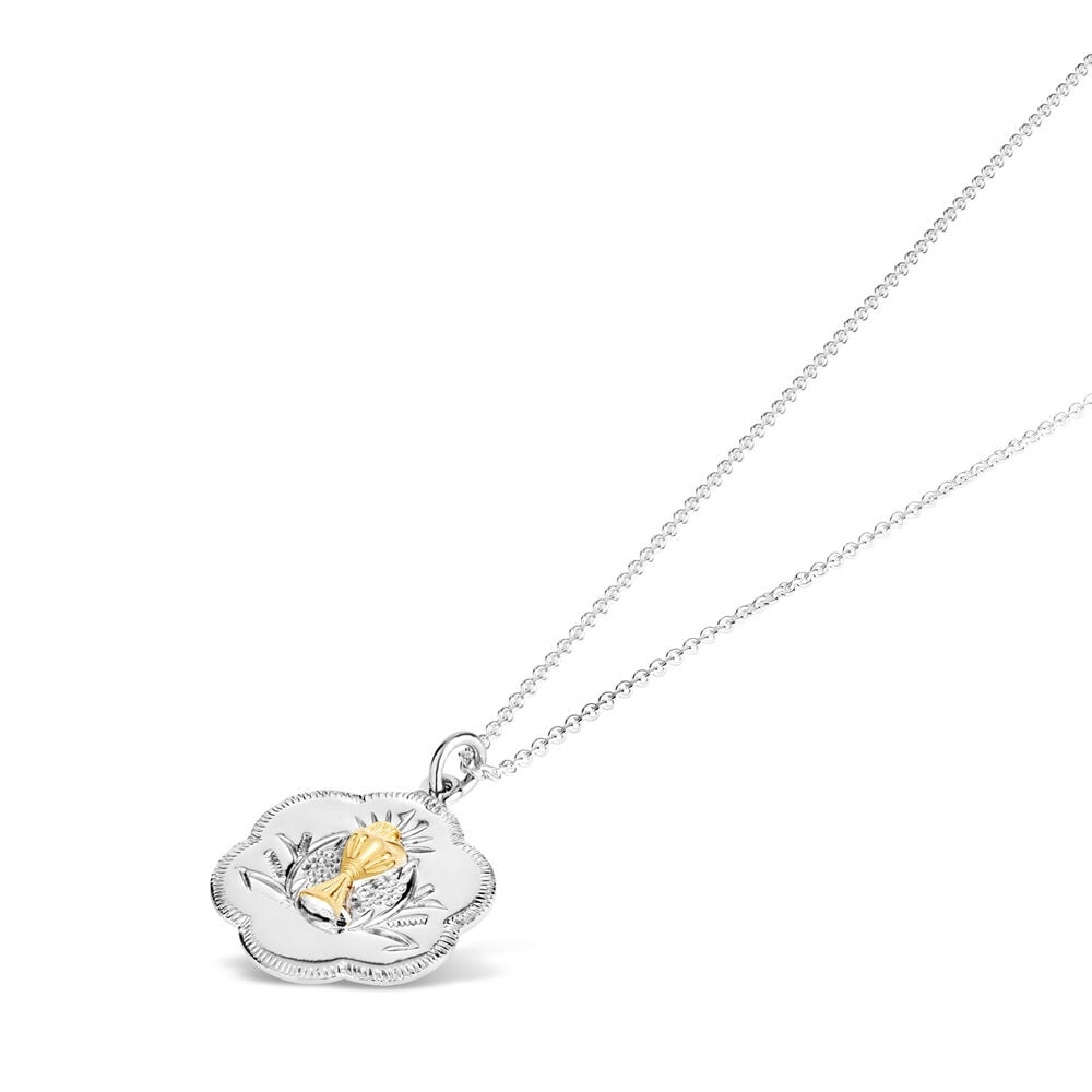 Sterling Silver & Yellow Gold-Plated Chalice Pendant (Chain Included)