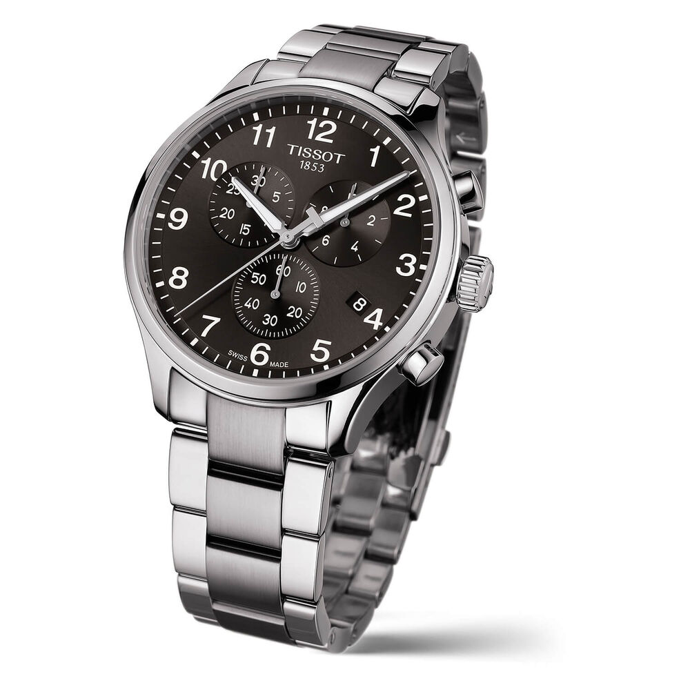 Tissot Chronograph XL Black Dial  Stainless Steel 45mm Mens Watch image number 1