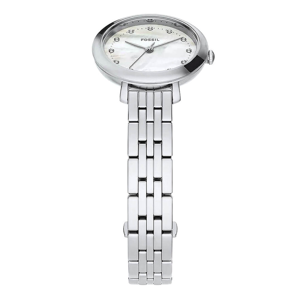 Fossil Heidi 26mm Mother of Pearl Dial Silver Tone Stainless Steel Bracelet Watch