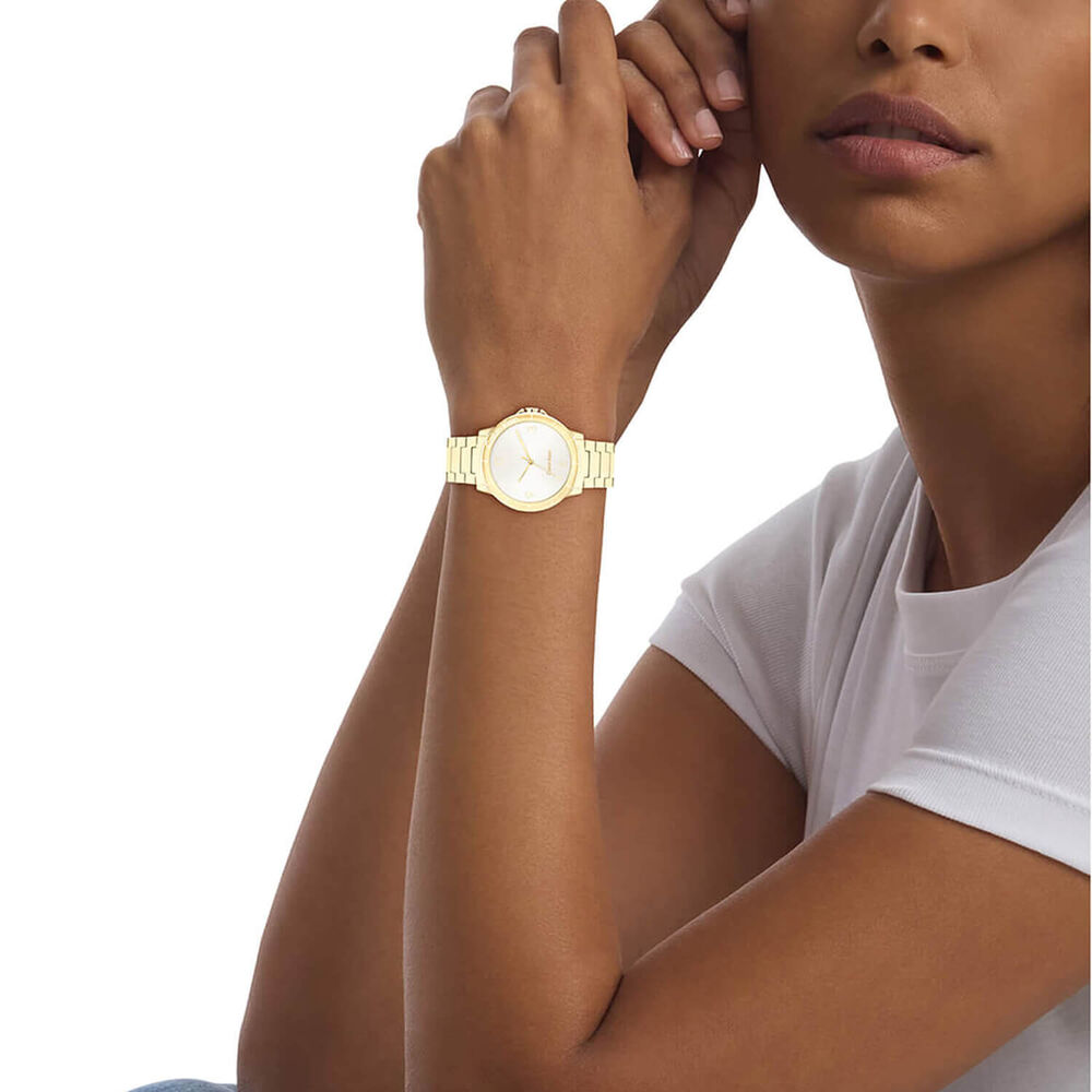Calvin Klein Vivacious 36mm Silver Dial Gold Steel Bracelet Watch image number 3