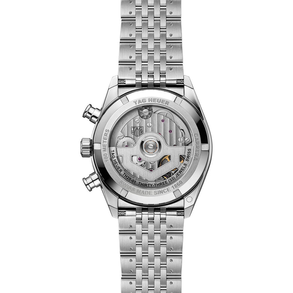 TAG Heuer Carerra Chronograph 41mm Black Dial Steel Bracelet Watch image number 3