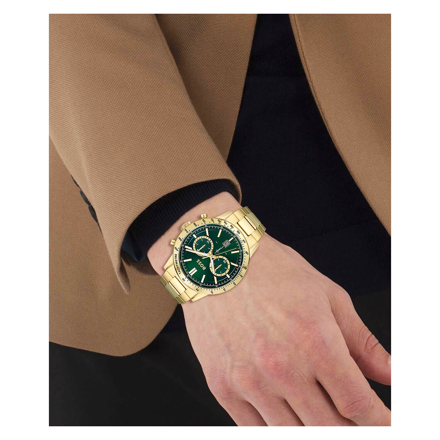 Hugo boss watch green face best sale