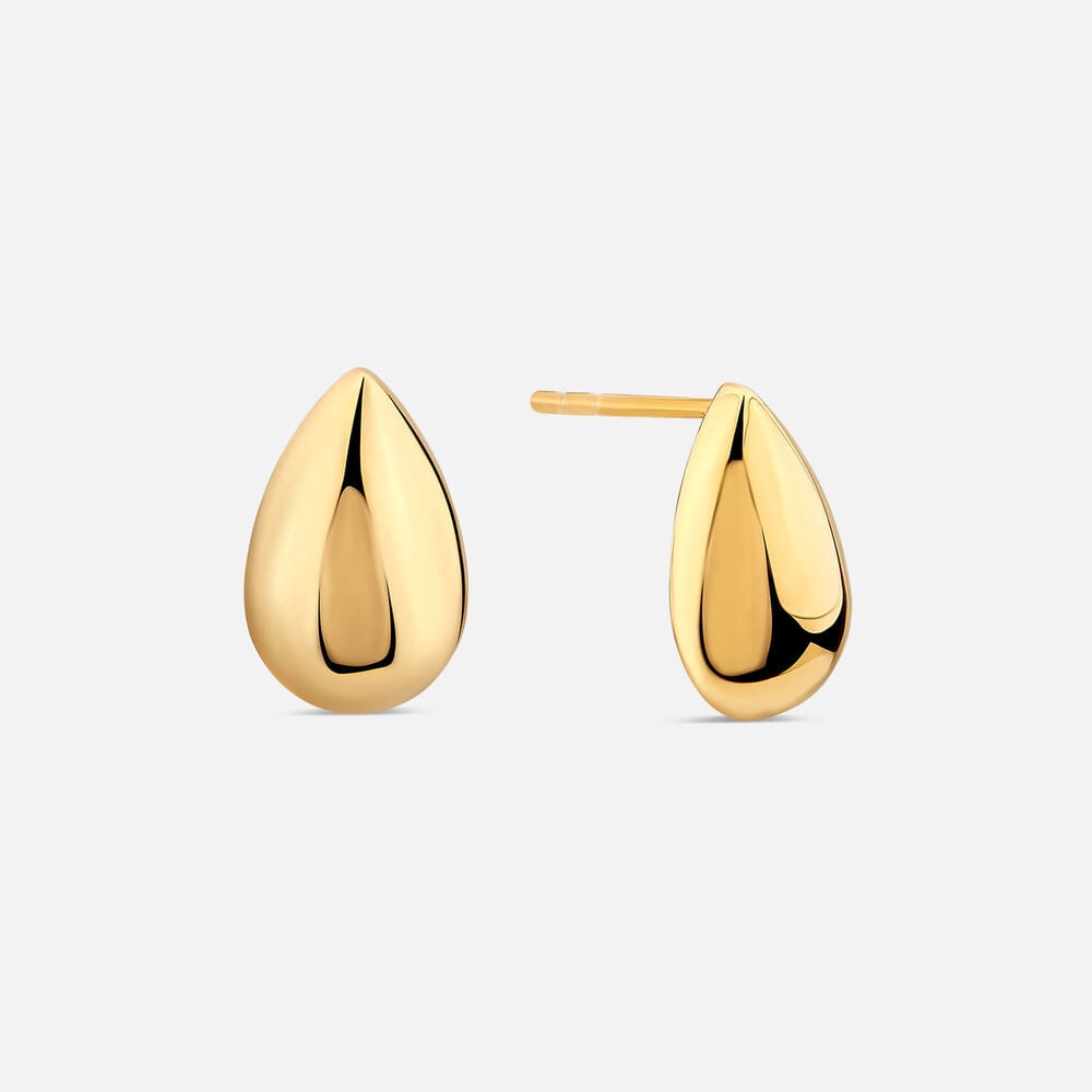 9ct Yellow Gold Polished Tear Stud Earrings