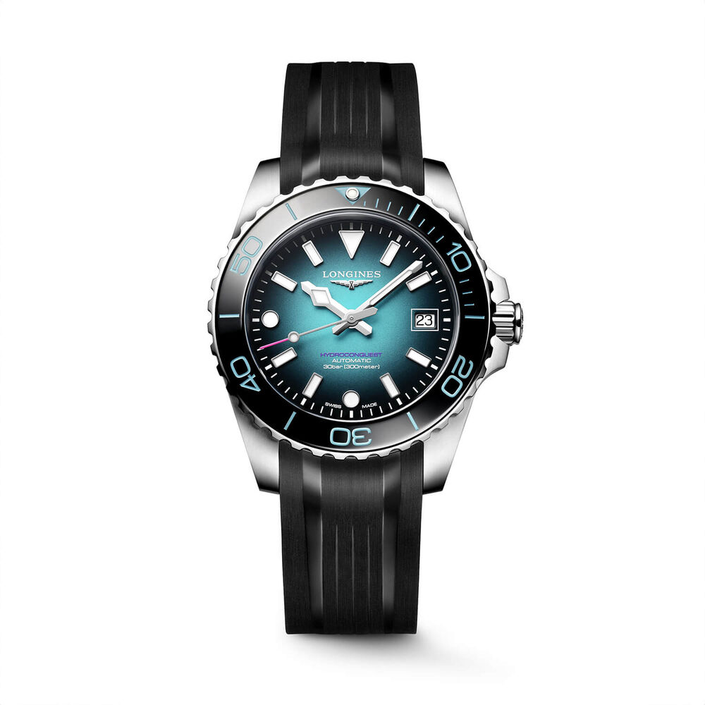 Longines Hydroconquest Commonwealth Games 2026 39mm Teal Dial Black Rubber Strap Watch