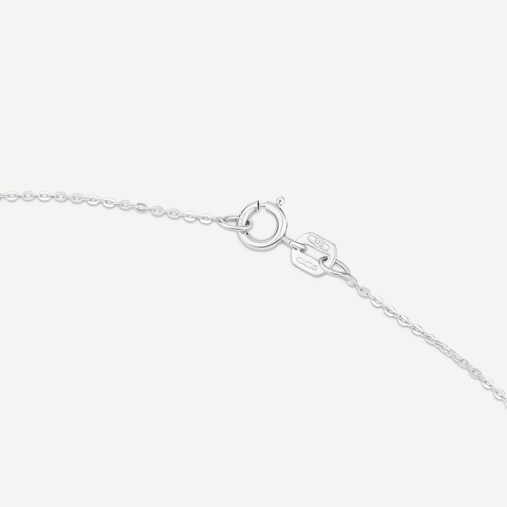 9ct White Gold Infinity Love You Stone Set Pendant image number 3
