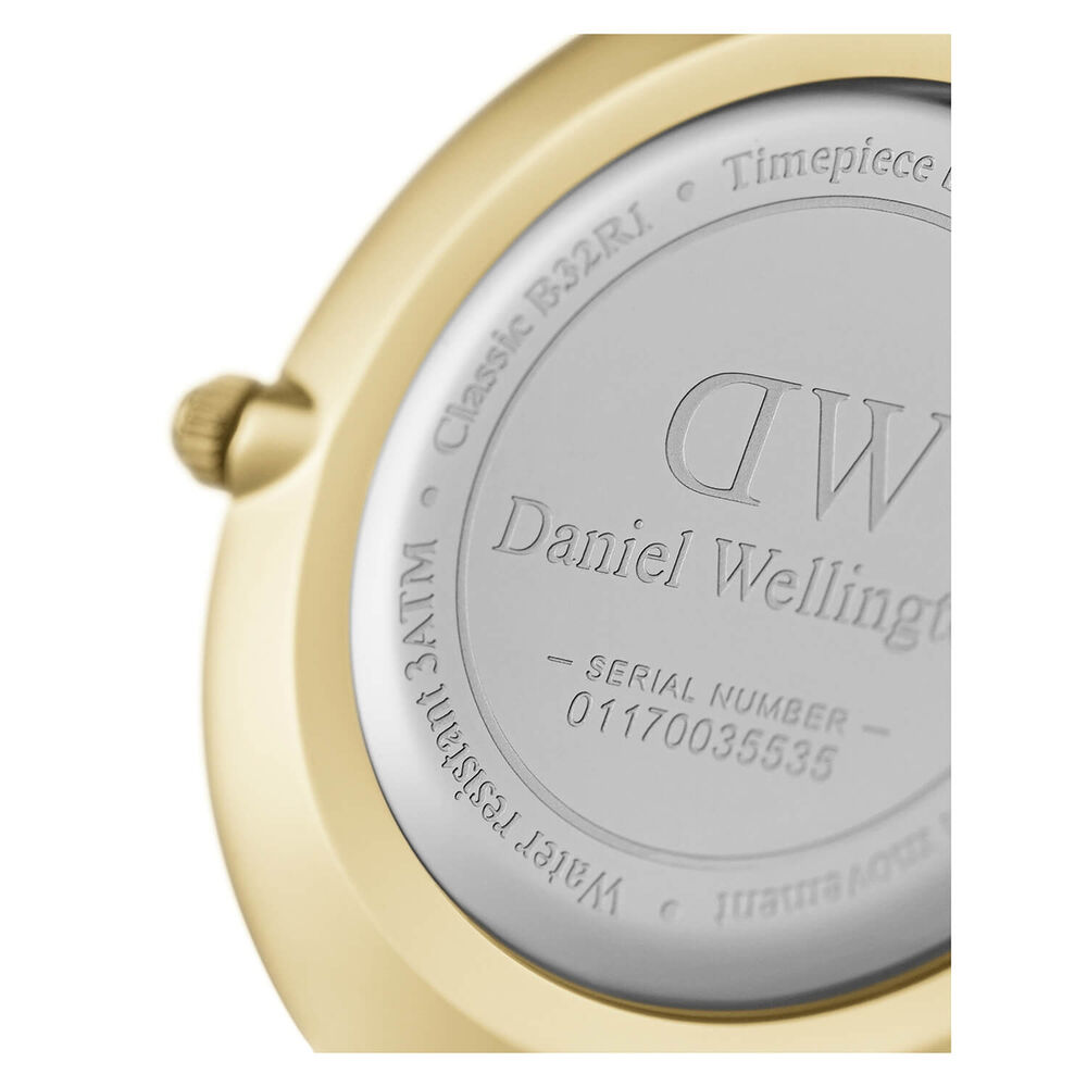 Daniel Wellington Petite Evergold 36mm White Dial Yellow Gold PVD Steel Mesh Bracelet Watch image number 3