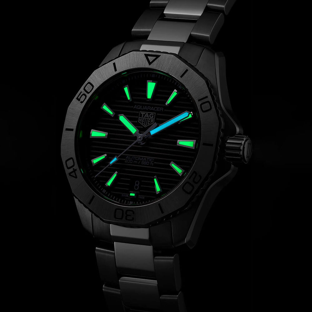 TAG Heuer Aquaracer Professional 200 Date 40mm Blue Smokey Dial Steel Bracelet Watch image number 7