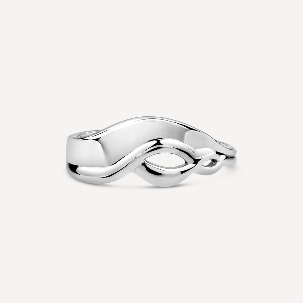 Sterling Silver Plain Fancy Swirl Ring image number 1
