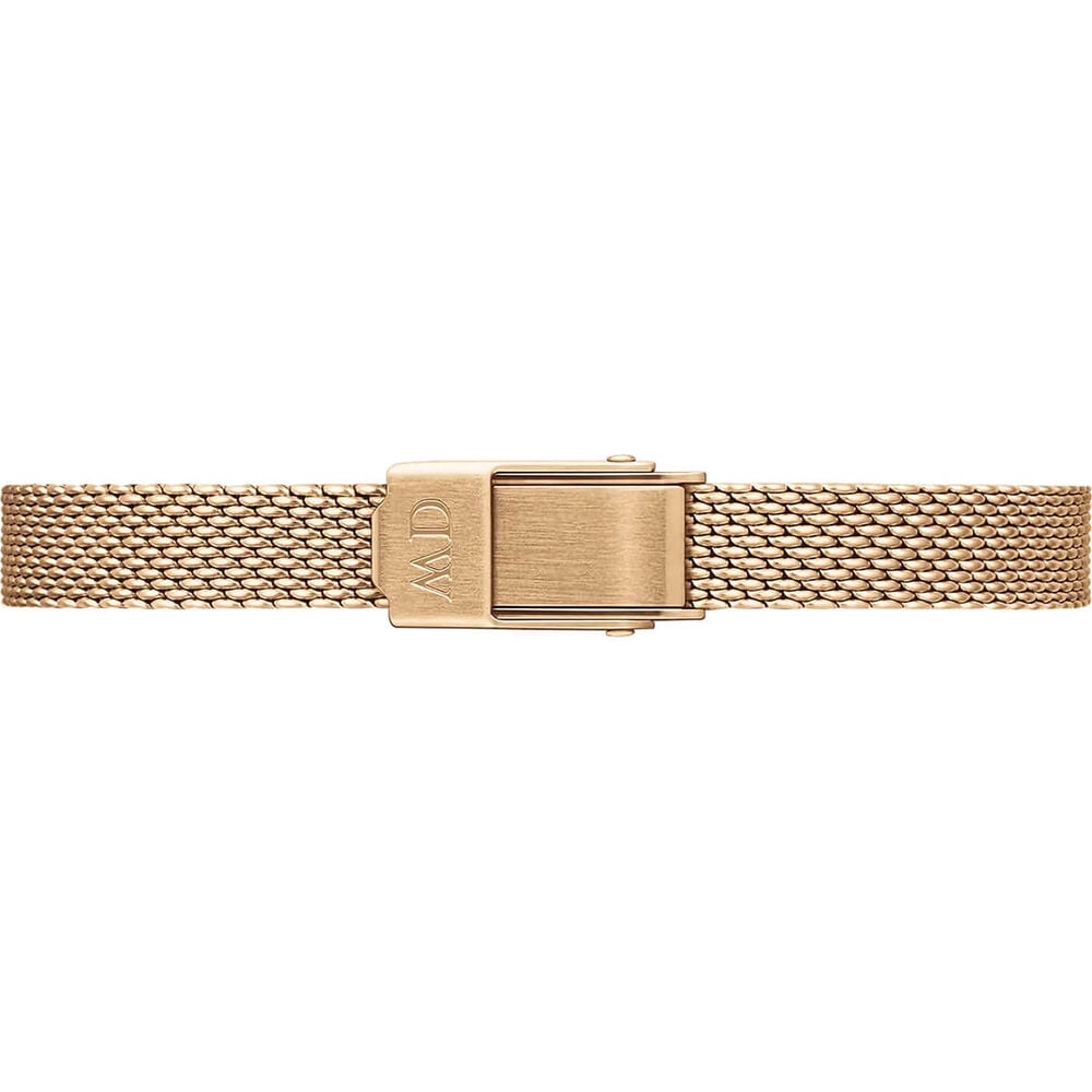 Daniel Wellington Micro 15,5x18mm Black Dial Rose Gold Mesh Bracelet Watch image number 3