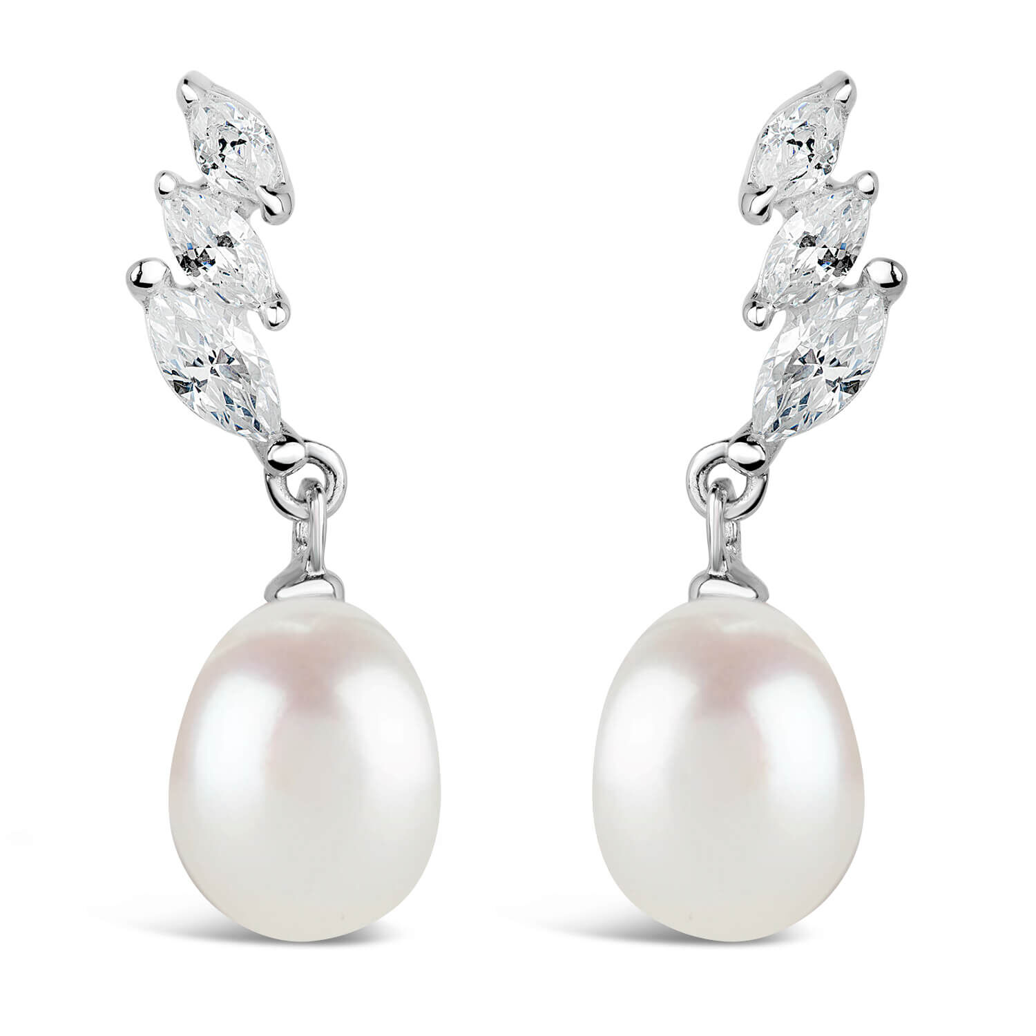 Cubic zirconia hotsell pearl drop earrings