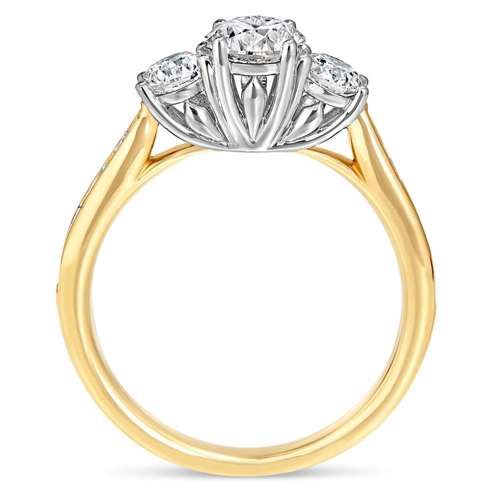 18 Carat Yellow Gold 3 Stone Diamond Channel 1.00ct Ladies Ring image number 3