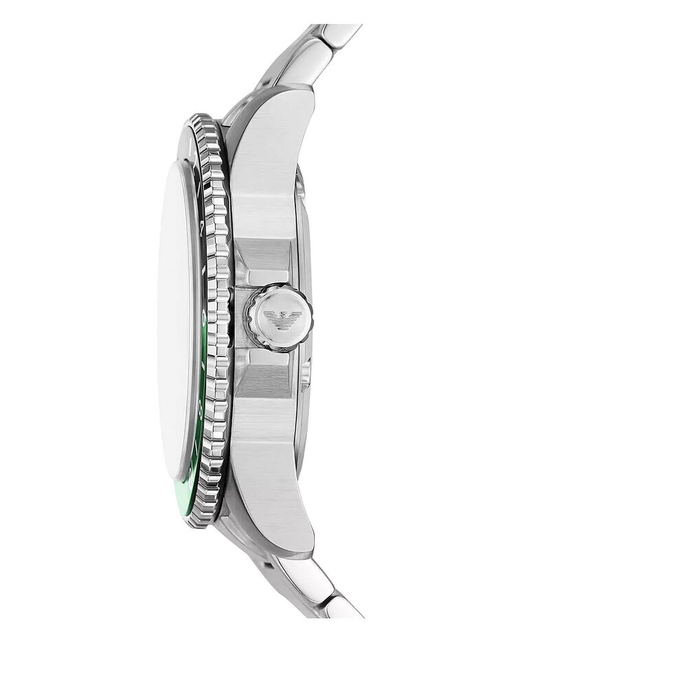 Emporio Armani Diver 42mm Black Dial Steel Bracelet Watch image number 2
