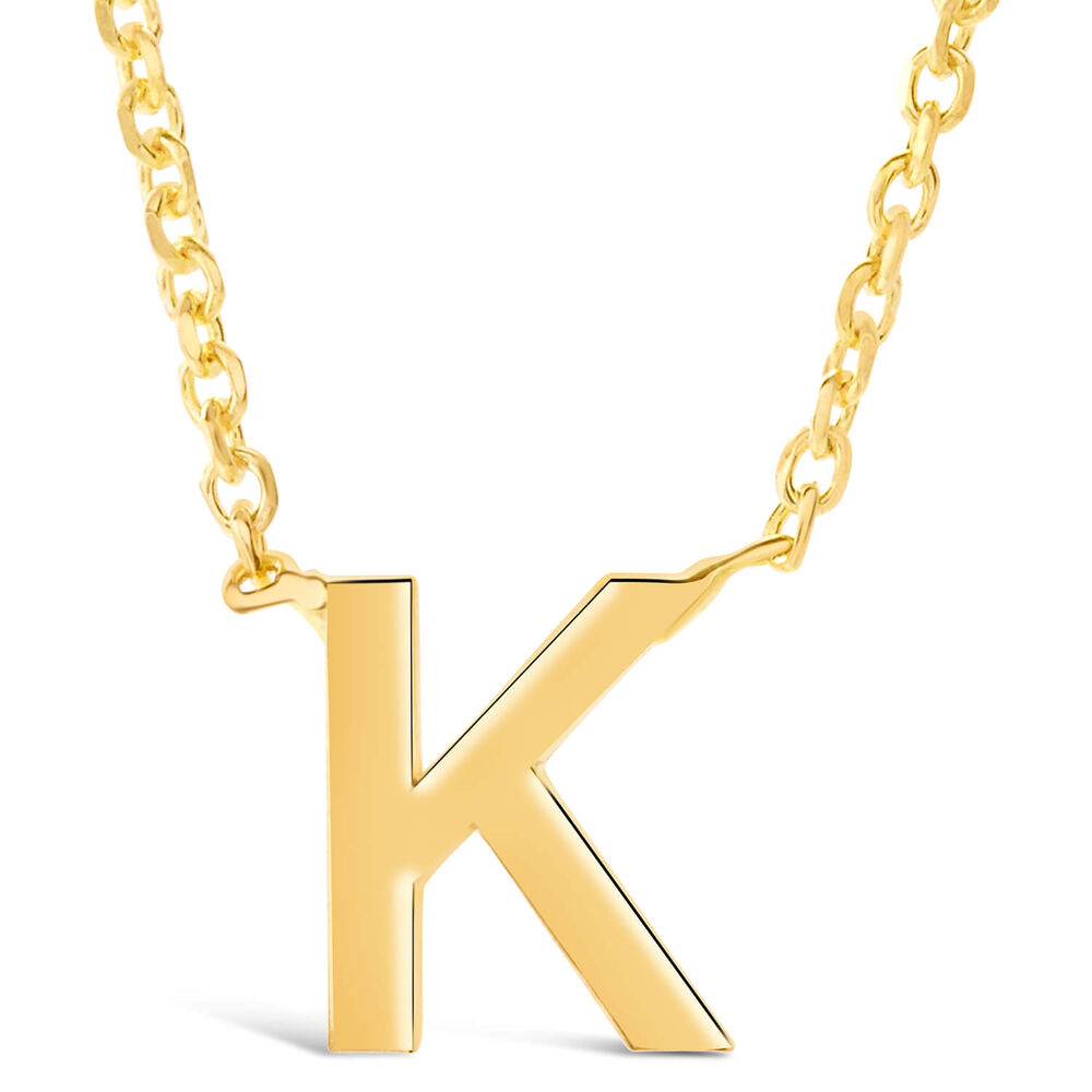 9 Carat Yellow Gold Petite Initial K Necklet  (Chain Included) image number 0
