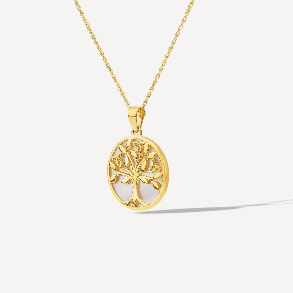 9ct Yellow Gold Mother of Pearl Tree of Life Pendant