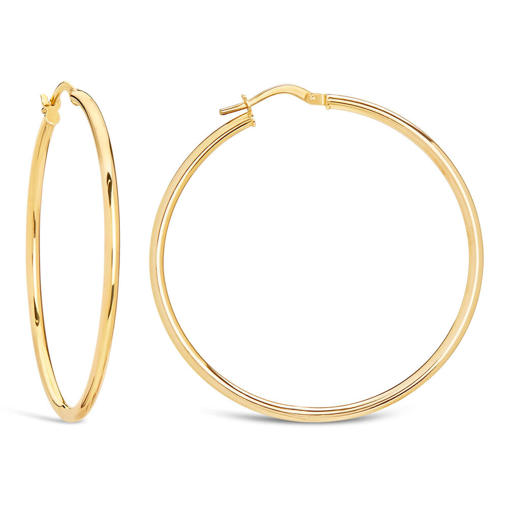 9ct gold large hoop earrings
