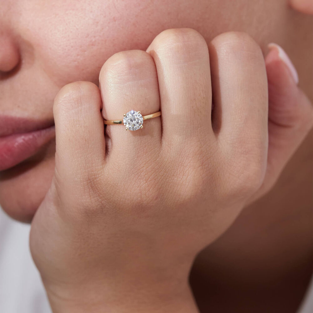 9ct Yellow Gold Round Brilliant Cubic Zirconia Promise Ring