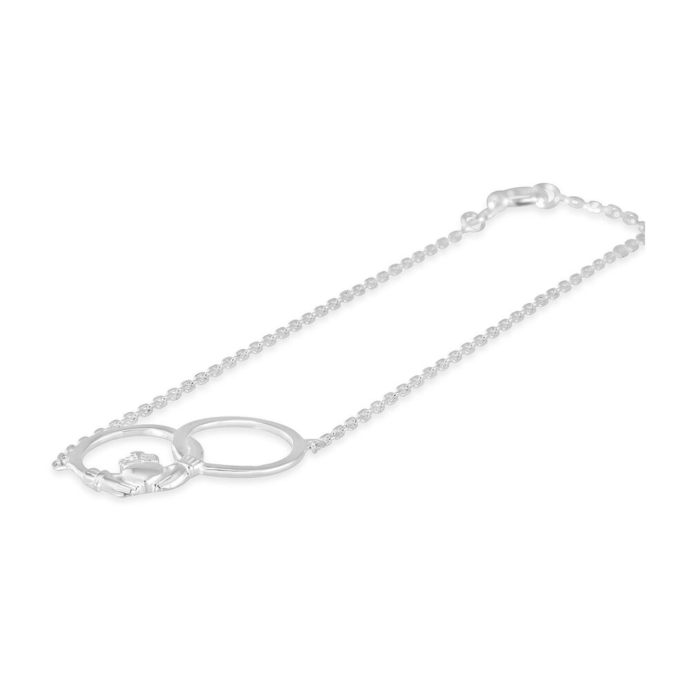 Celtic Claddagh Sterling Silver Interlocking Bracelet image number 1