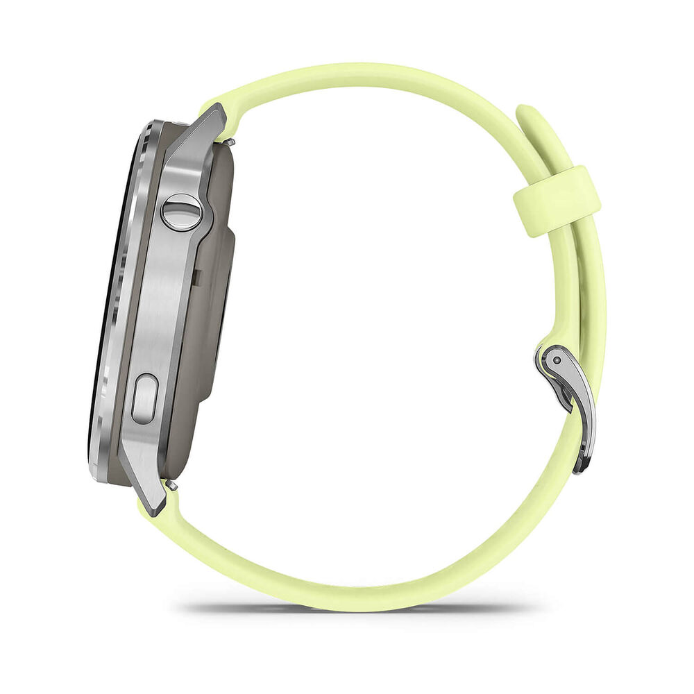 Garmin Venu 4 45mm Silver Bezel Citron Silicone Strap Watch image number 4