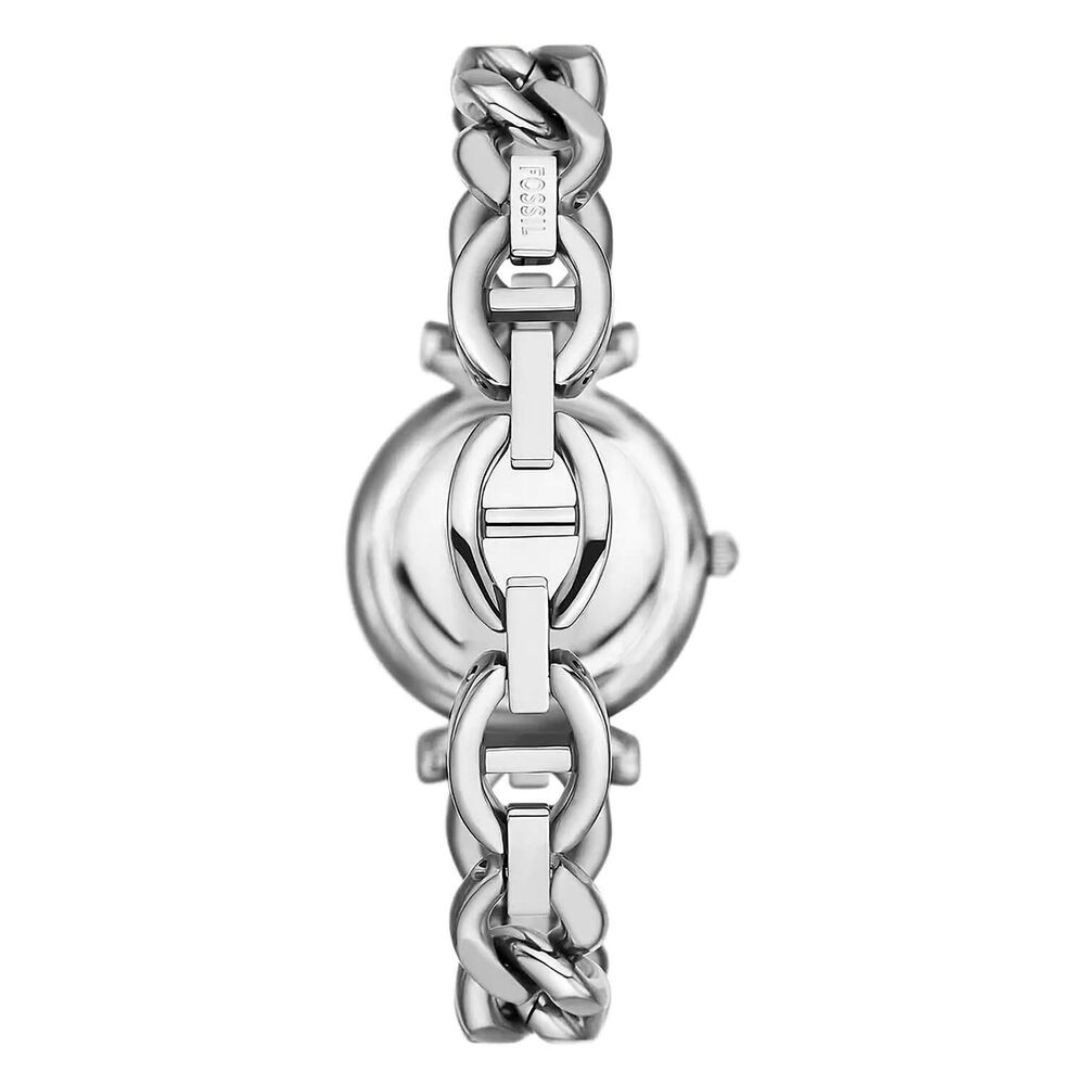 Fossil Carlie 28mm Silver Dial Steel Chain Bracelet Watch image number 1