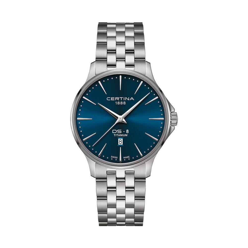 Certina DS-8 Gent 40mm Blue Dial Titanium Bracelet Watch image number 0