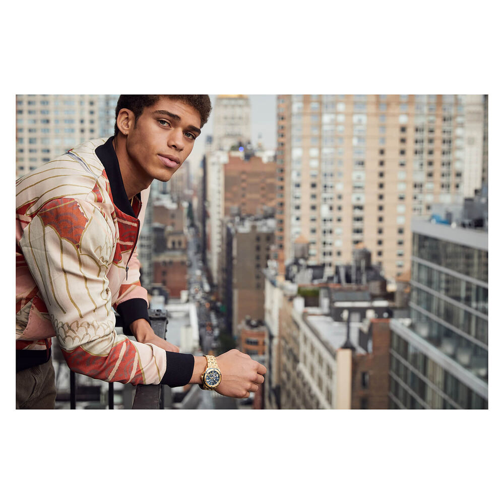 Bulova Marine Star Series A Automatic 45mm Black Dial Gold Tone Steel Bracelet Watch image number 6