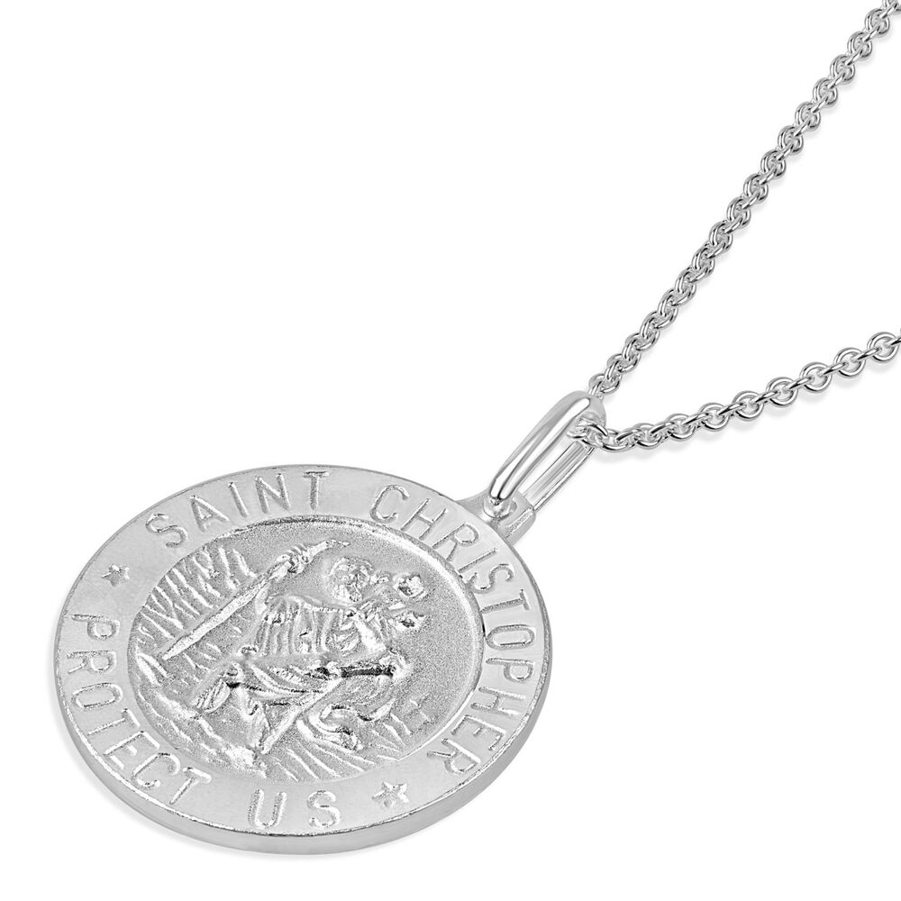 Sterling Silver St Christopher Medal (Chain Included)