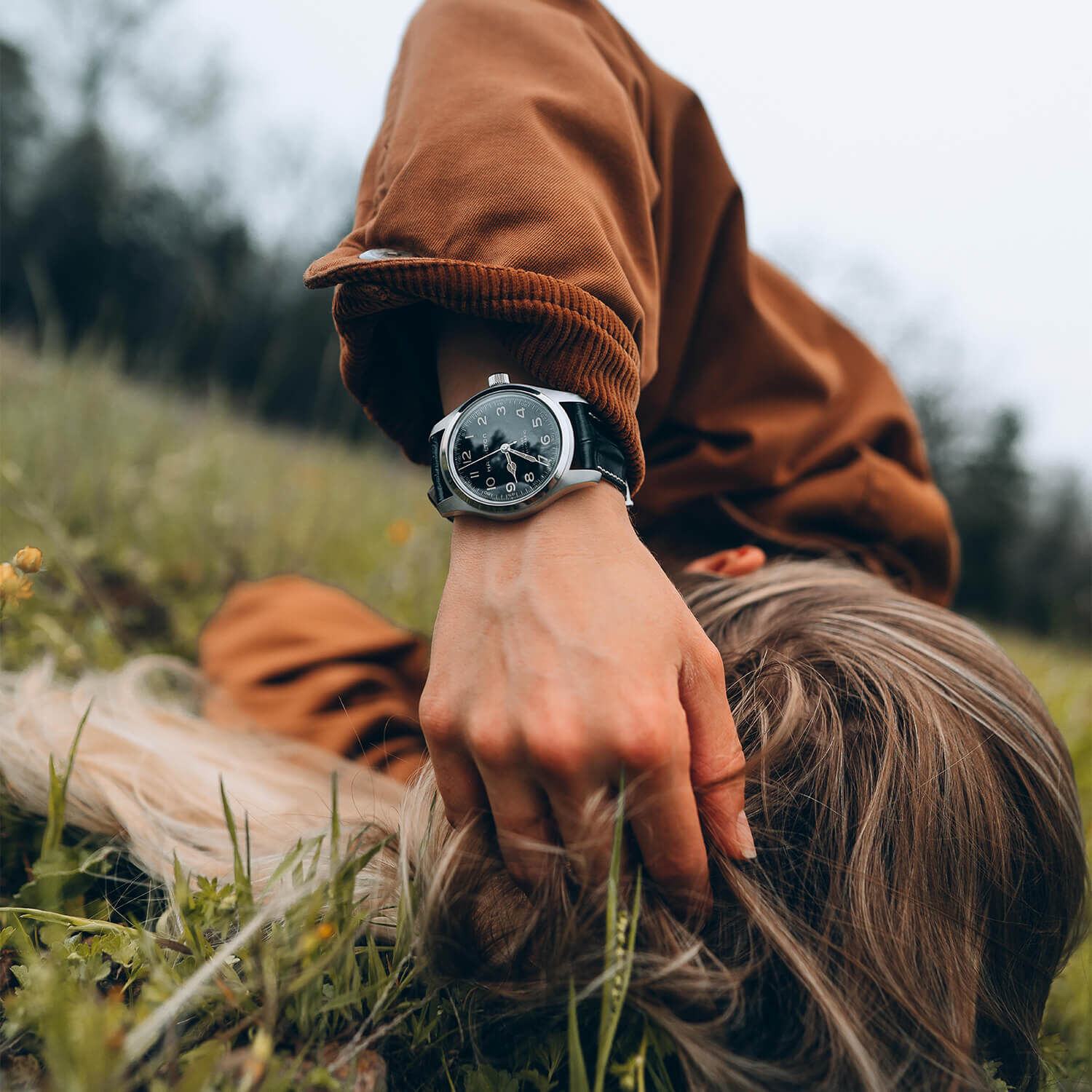 Hamilton Khaki Field Murph 42mm Black Dial Leather Strap