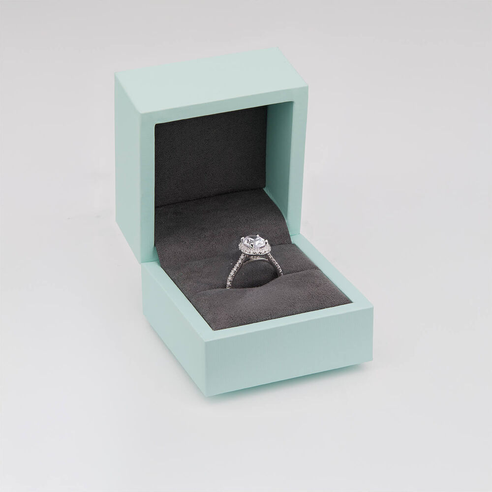 Born Platinum 1.92ct Lab Grown Oval Halo & Diamond Sides Ring image number 5