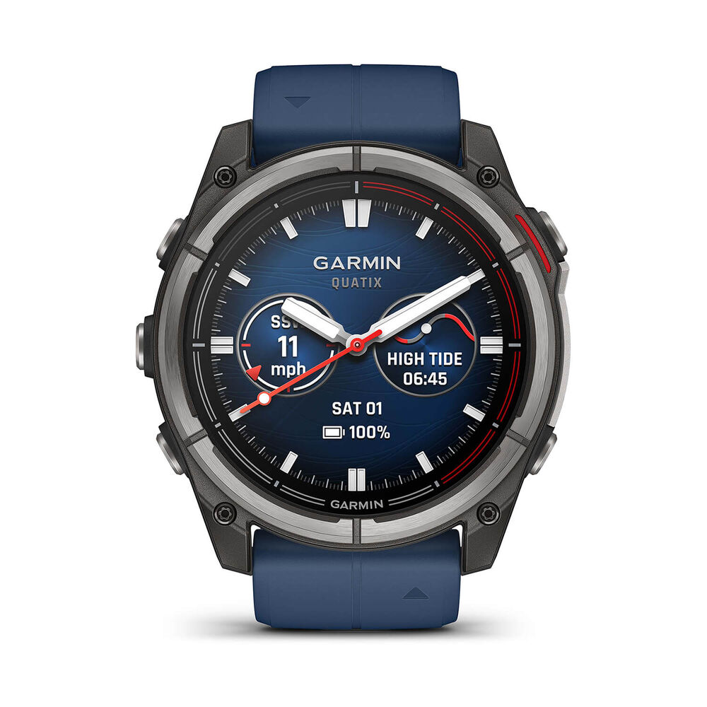 Garmin quatix 8 AMOLED 51mm Dial Blue Silicon Strap Watch