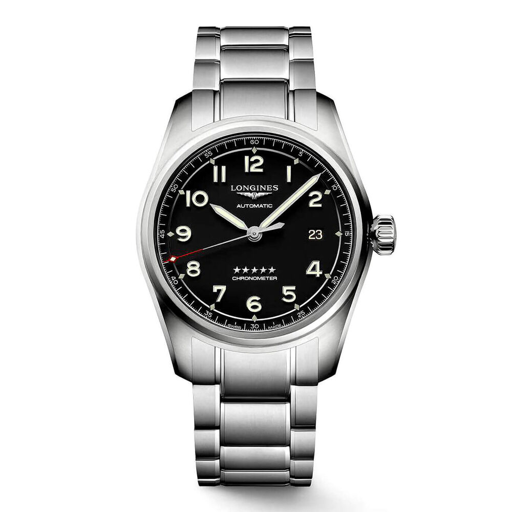Longines Spirit Automatic 40mm Chronograph Black Dial Steel Case Bracelet Watch