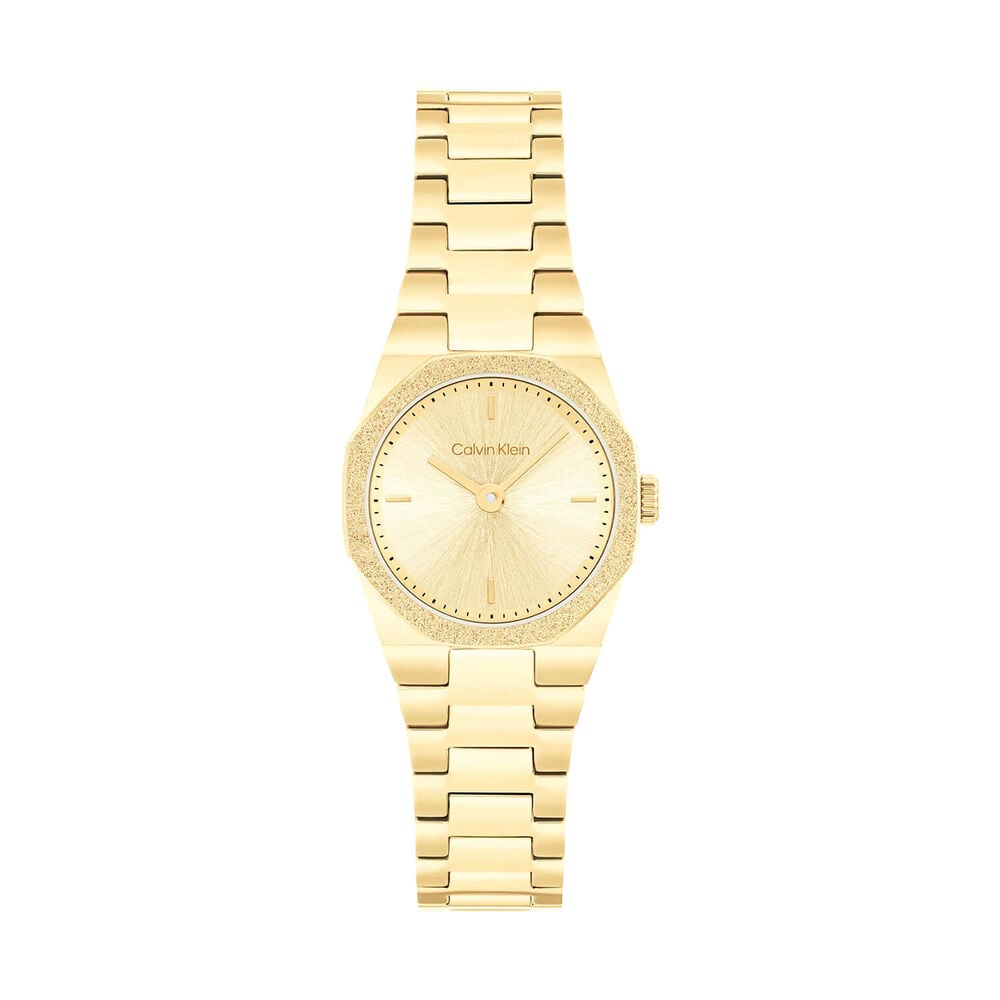 Calvin Klein Geometric Elegance 23mm Gold Dial Gold Tone Stainless Steel Bracelet Watch image number 0