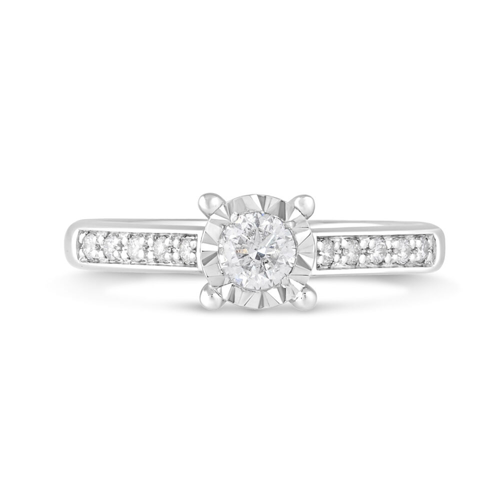 9ct White Gold Engagement Ring image number 1